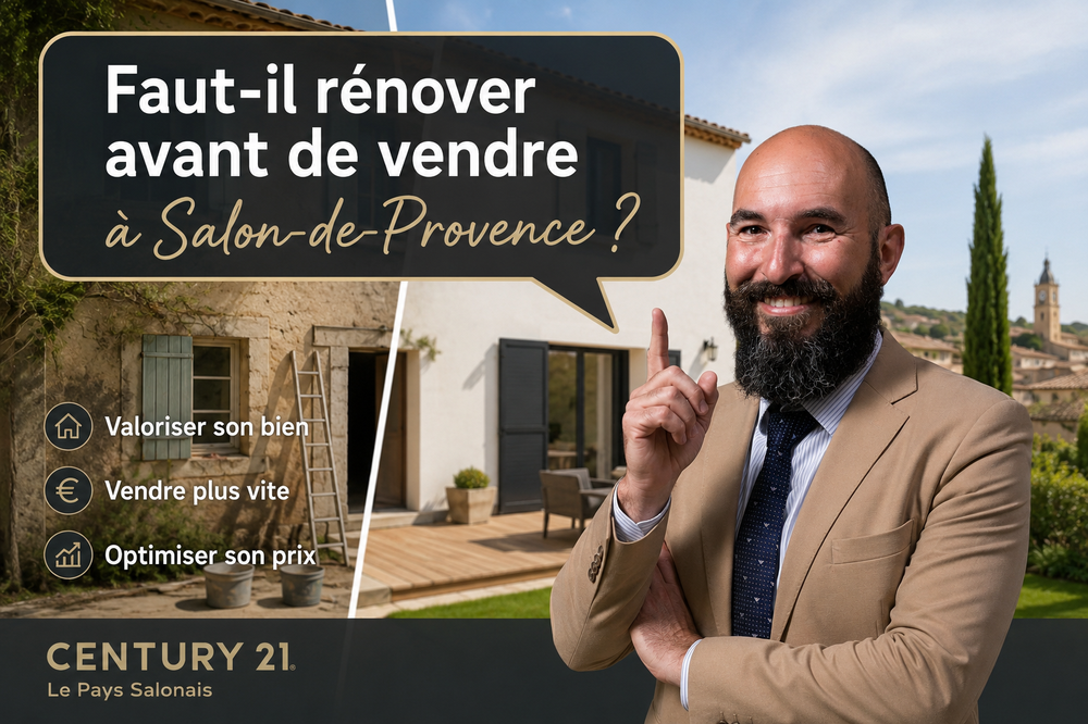 Peinture, cuisine, salle de bains, rénovation énergétique... Découvrez quels travaux sont réellement rentables avant de vendre votre maison ou votre appartement à Salon-de-Provence. Les conseils de Century 21 Le Pays Salonais.