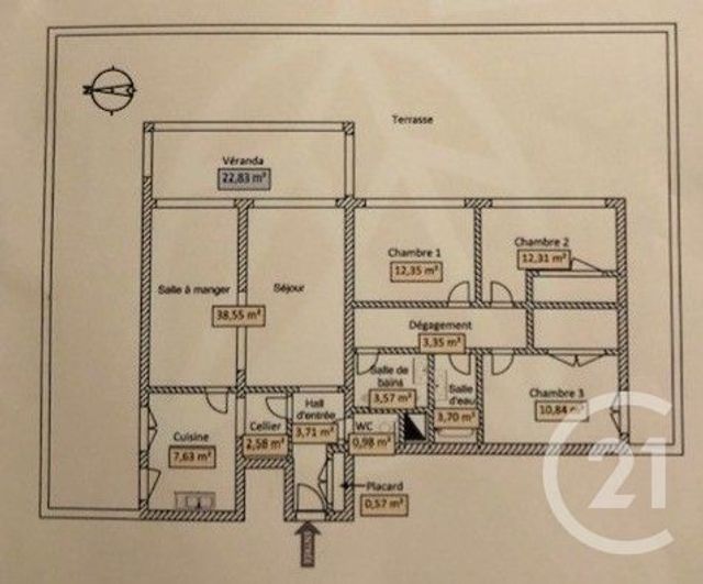 Appartement T5 à vendre - 5 pièces - 123.0 m2 - SALON DE PROVENCE - 13 - PROVENCE-ALPES-COTE-D-AZUR - Century 21 Le Pays Salonais